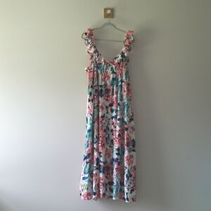 H&M Floral Dress XXL Sleeveless Flowy Sundress Vacation Wedding Beach Resortwear